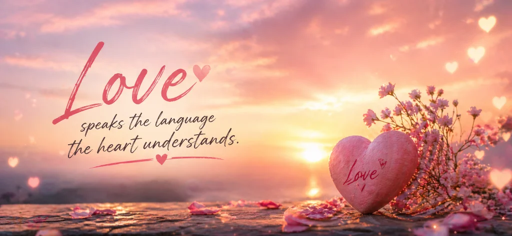 Love speaks the language the heart understands - Best romantic love messages and quotes